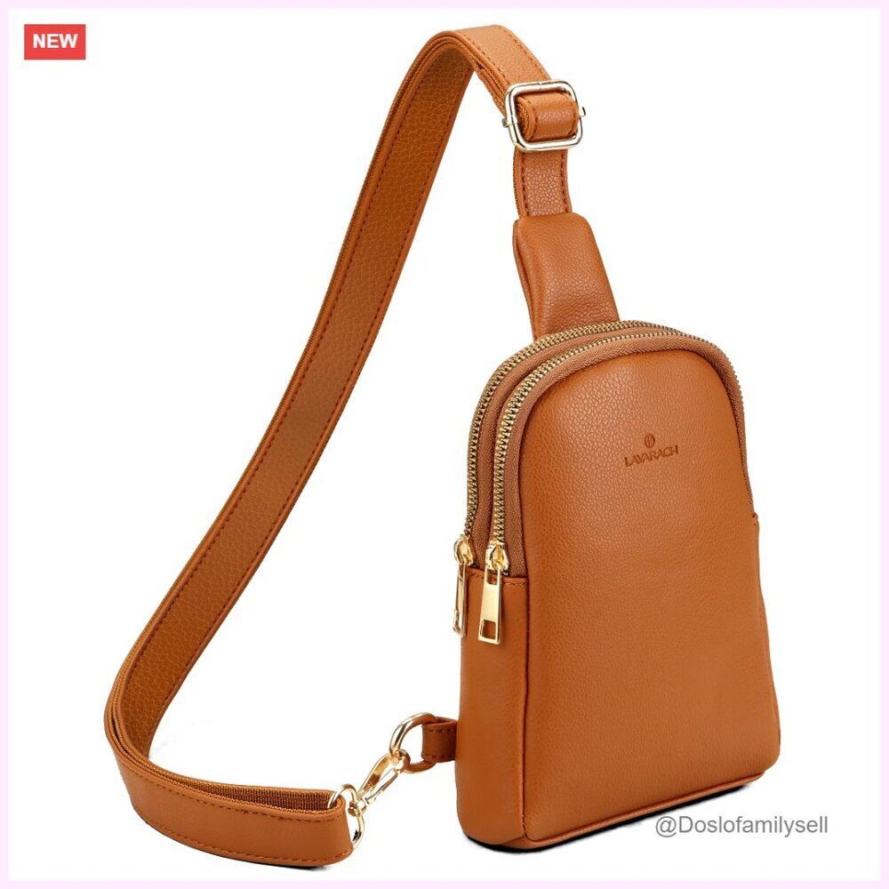 Small Vegan Leather Crossbody Bag with RFID Protection, Adjustable Strap